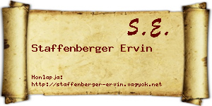 Staffenberger Ervin névjegykártya