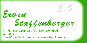 ervin staffenberger business card